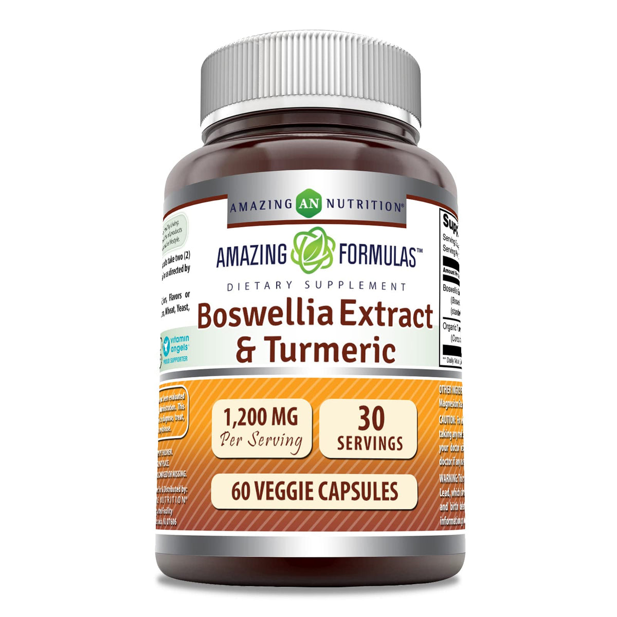 Amazing Nutrition Boswellia Extract & Turmeric Supplement bottle front view