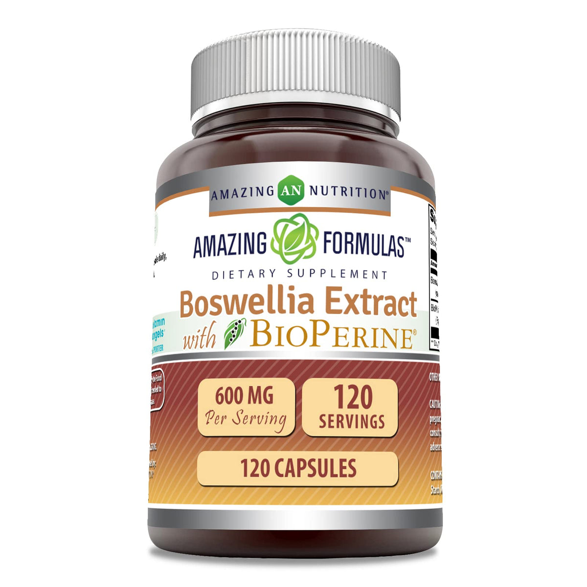 Amazing Nutrition Boswellia Extract with Bioperine 600mg front view
