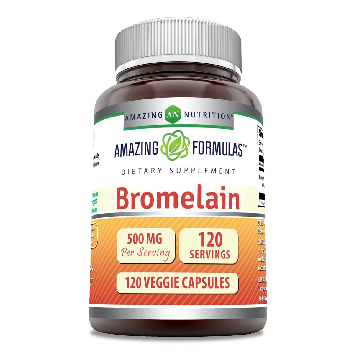 Amazing Nutrition Bromelain 500mg Supplement bottle front view