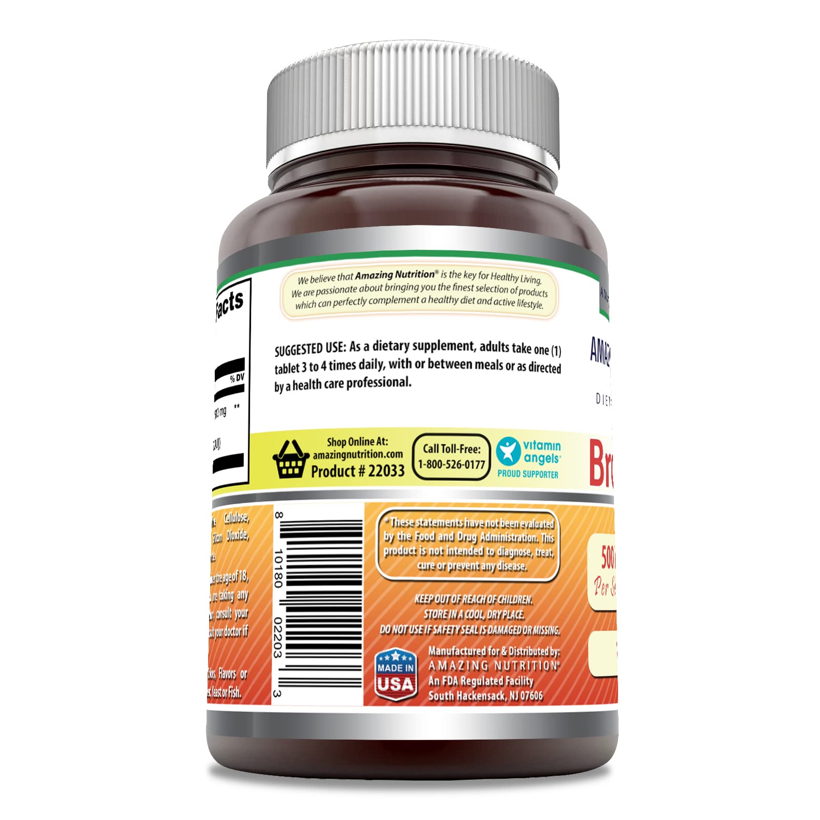 Amazing Nutrition Bromelain 500mg Tablets side view