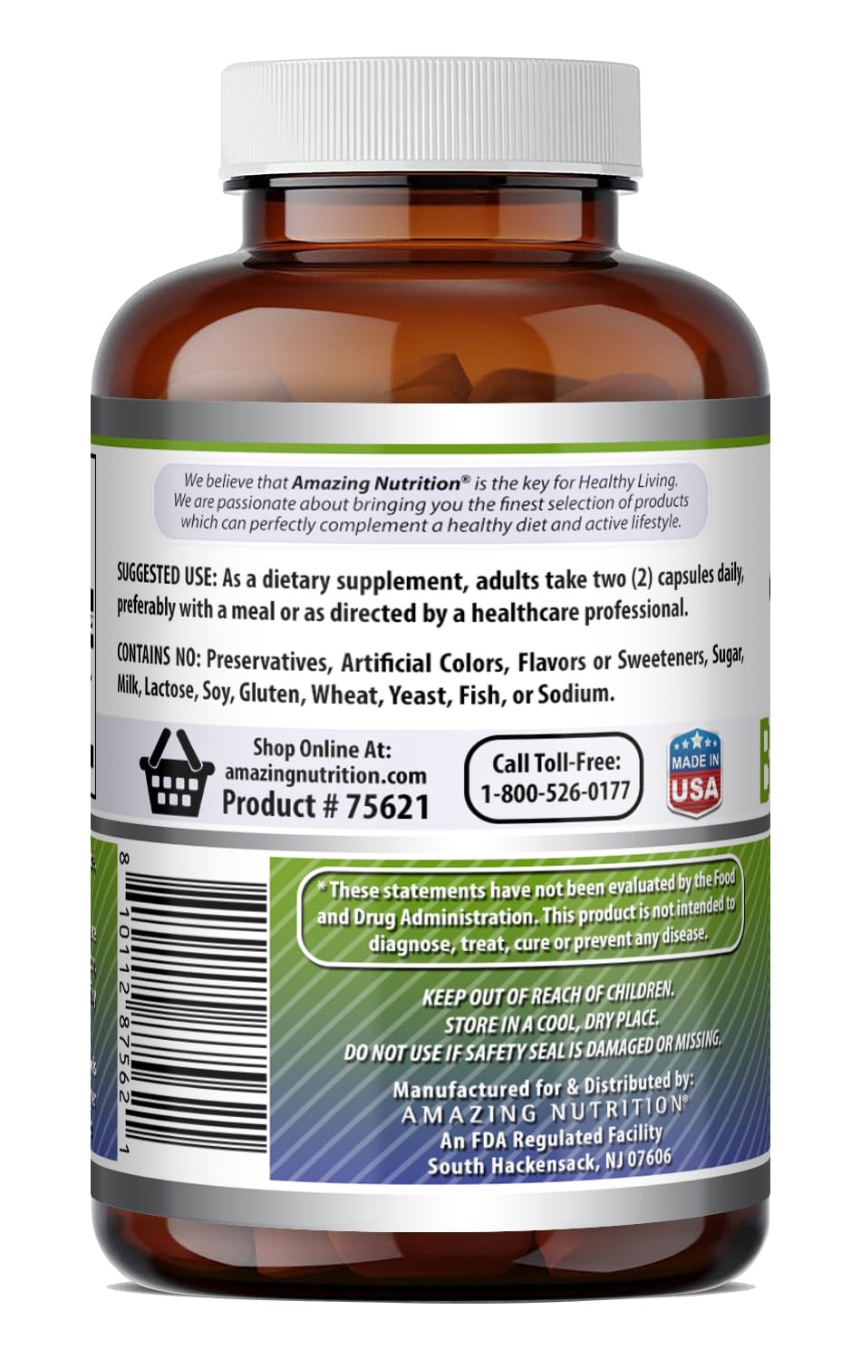 Amazing Nutrition Burdock Root Supplement 1000mg close-up of capsules
