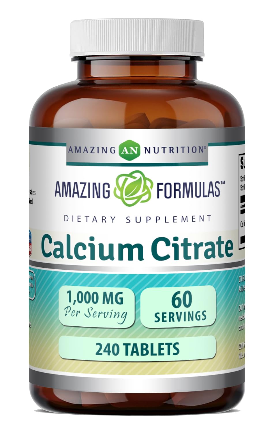 Amazing Nutrition Calcium Citrate Supplement 1000mg front view