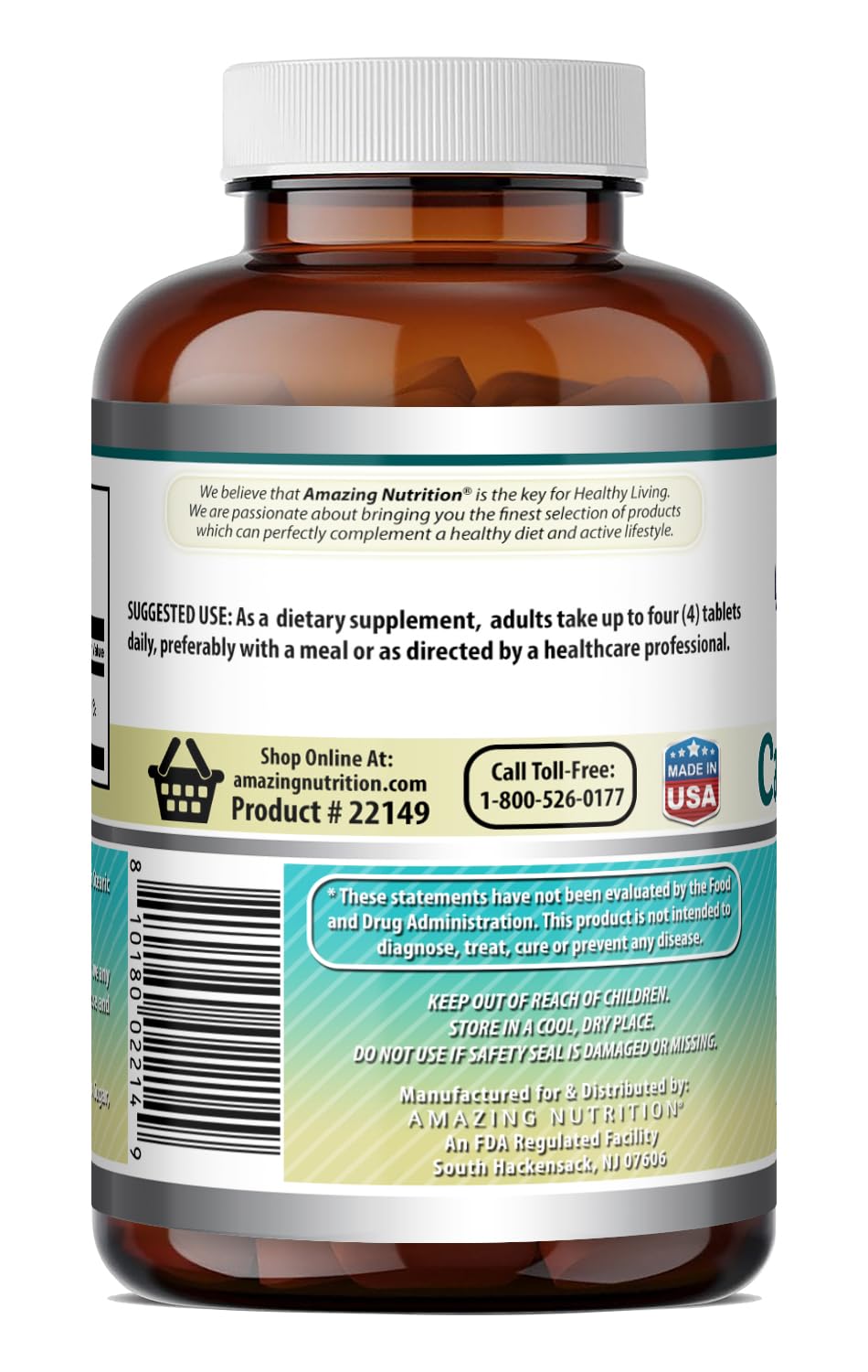 Amazing Nutrition Calcium Citrate Supplement 1000mg with measuring scoop