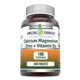 Amazing Nutrition Calcium Magnesium Zinc D3 Supplement bottle front view