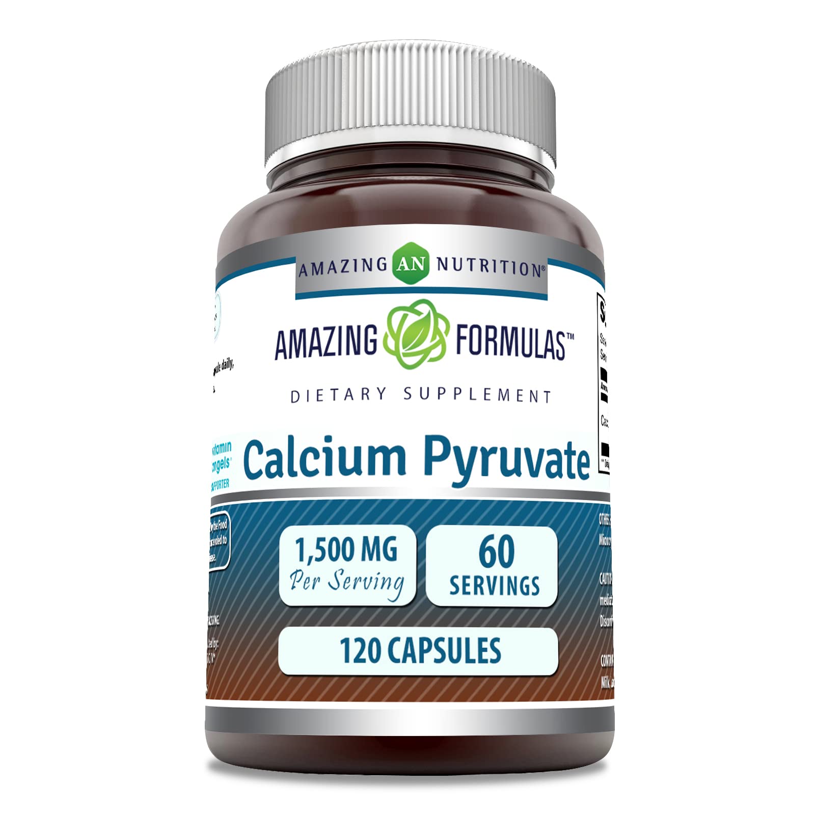Amazing Nutrition Calcium Pyruvate 1500mg supplement bottle front view