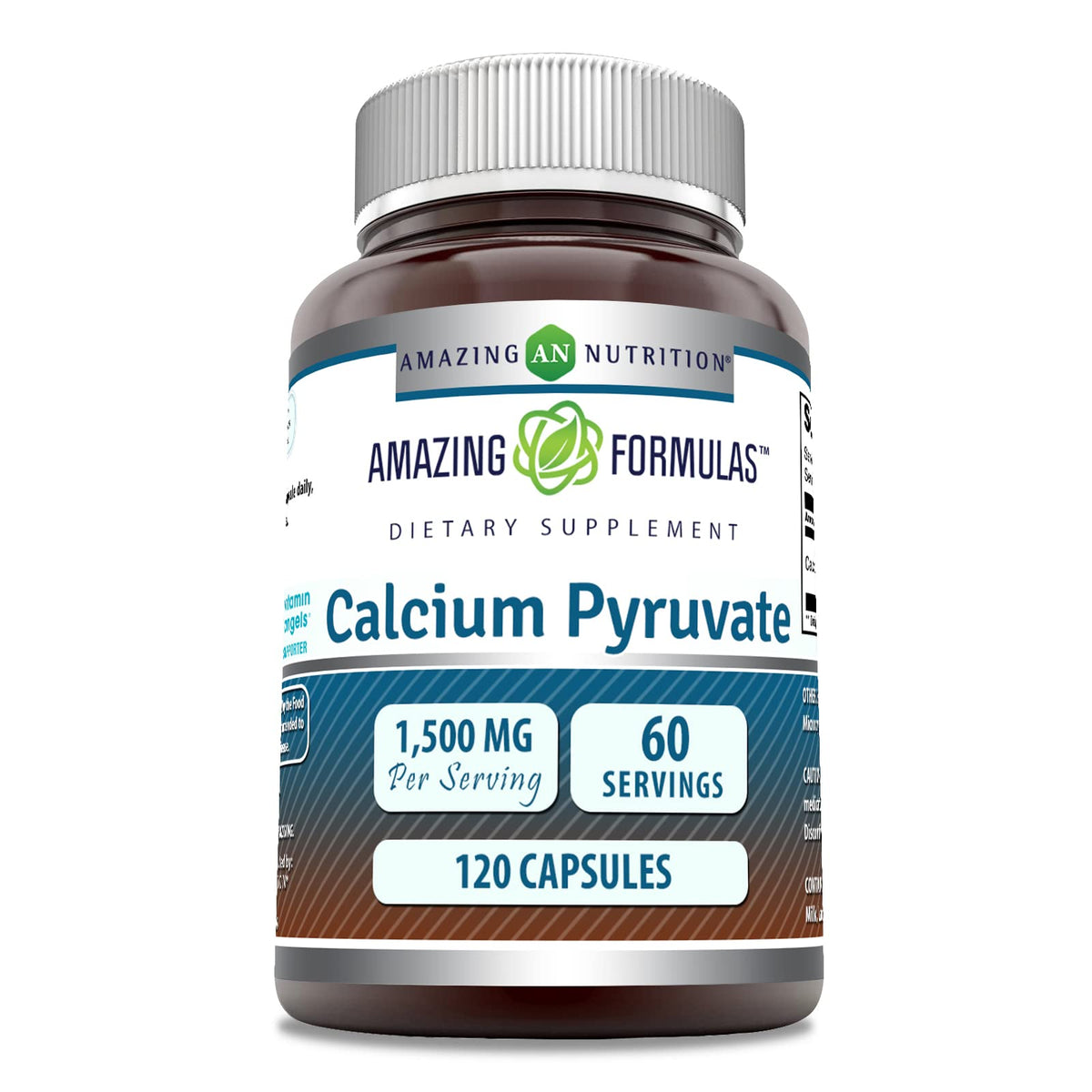 Amazing Nutrition Calcium Pyruvate 1500mg supplement bottle front view