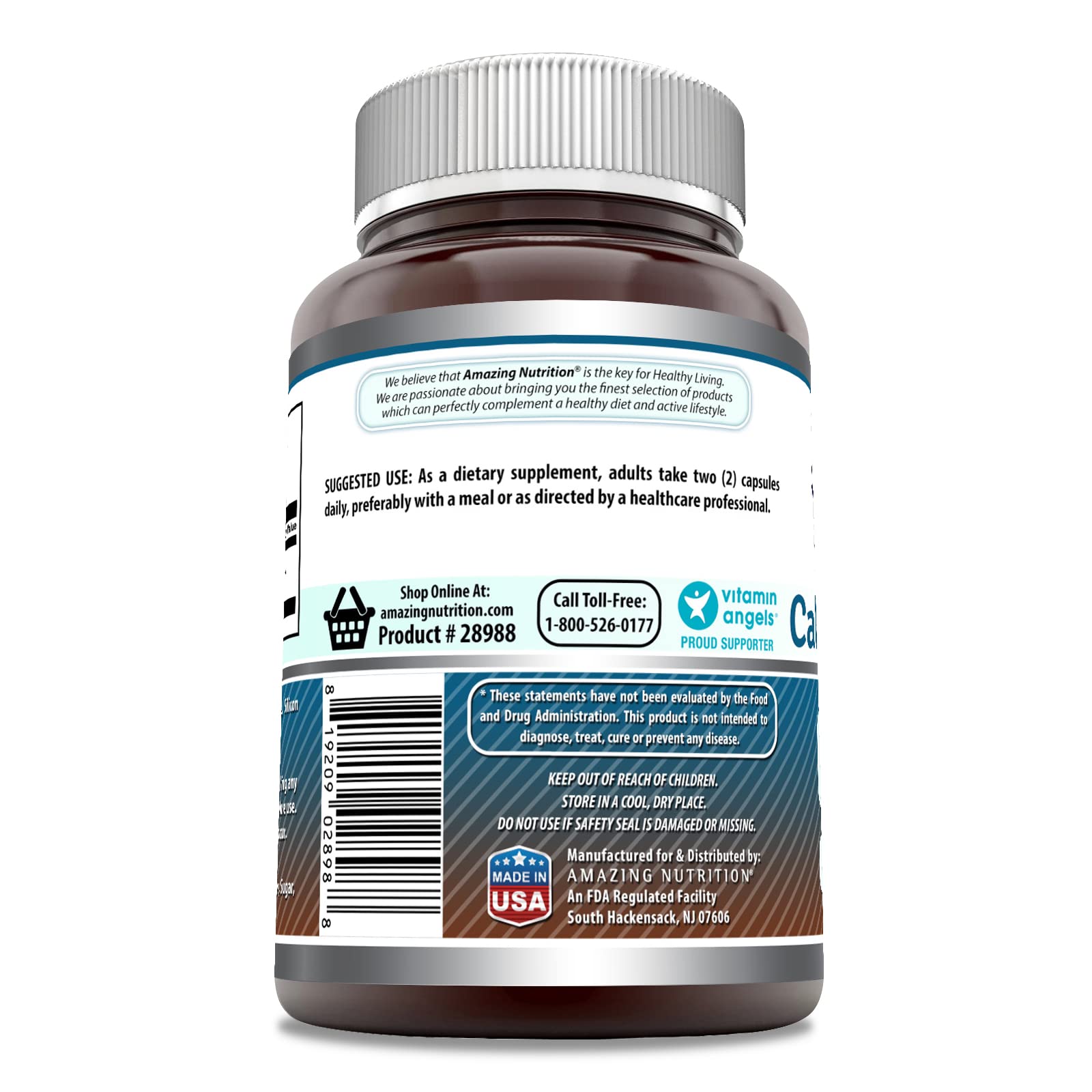 Amazing Nutrition Calcium Pyruvate Supplement 1500mg capsules on a table
