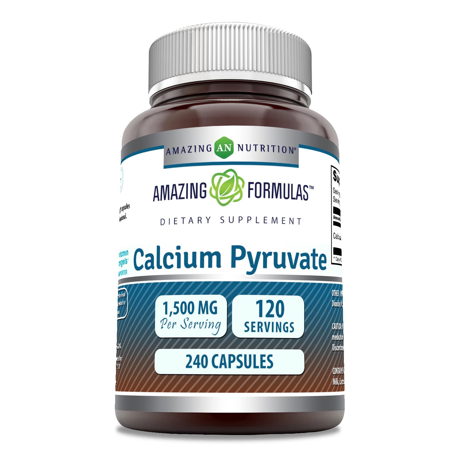 Amazing Nutrition Calcium Pyruvate Supplement 1500mg front view