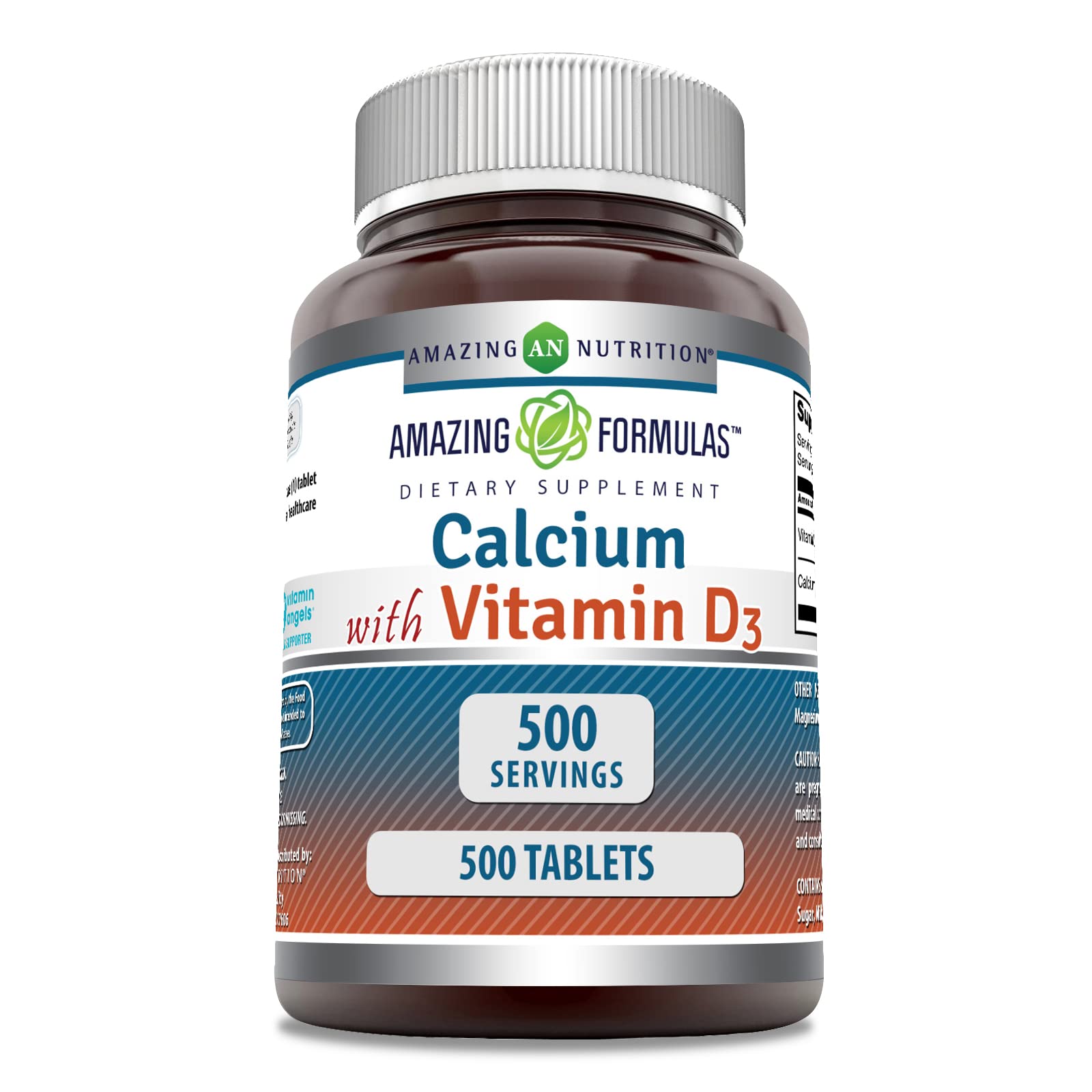 Amazing Nutrition Calcium Supplement 600mg with Vitamin D3 front view