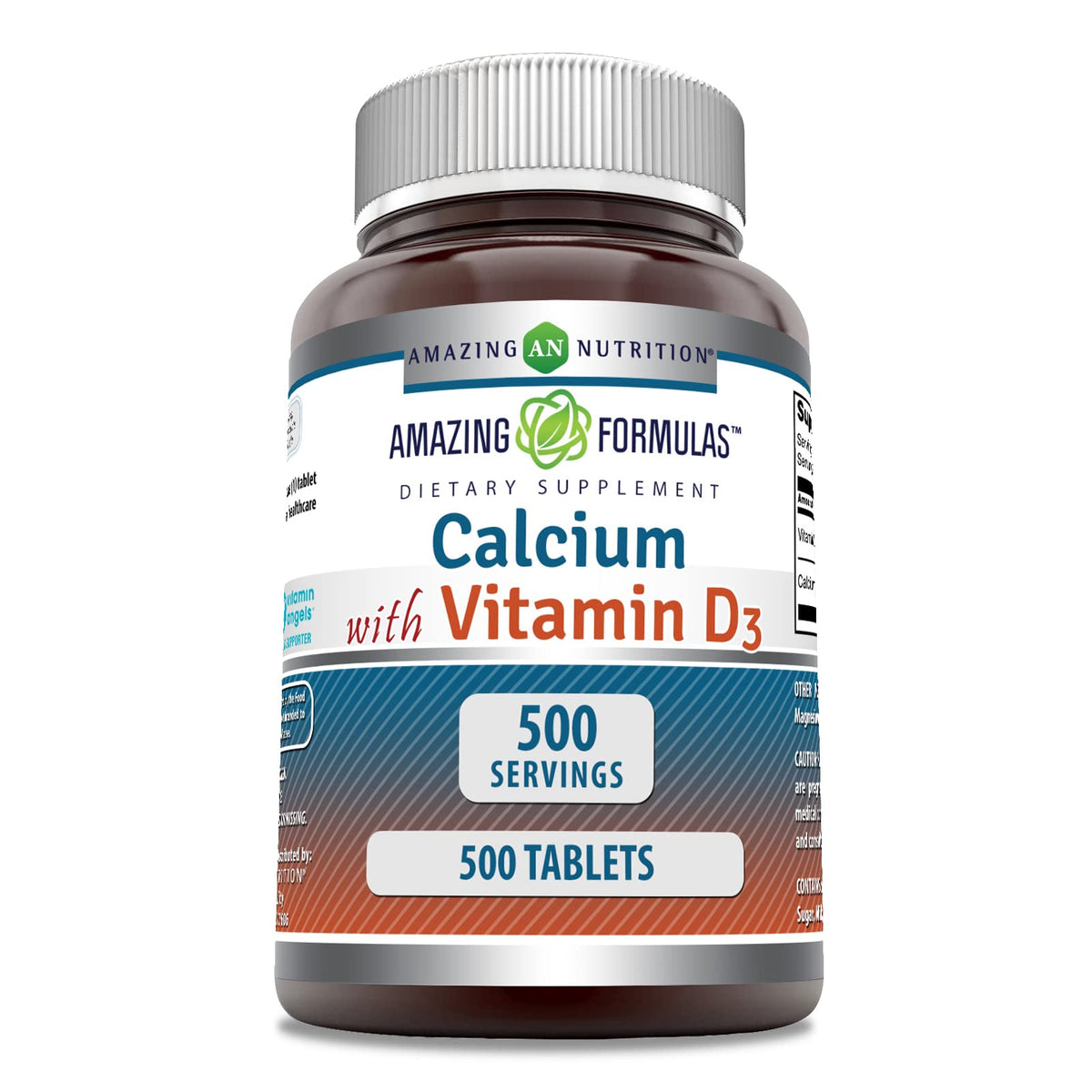 Amazing Nutrition Calcium Supplement 600mg with Vitamin D3 front view