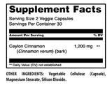 Amazing Nutrition Ceylon Cinnamon Supplement 1200mg bottle side view