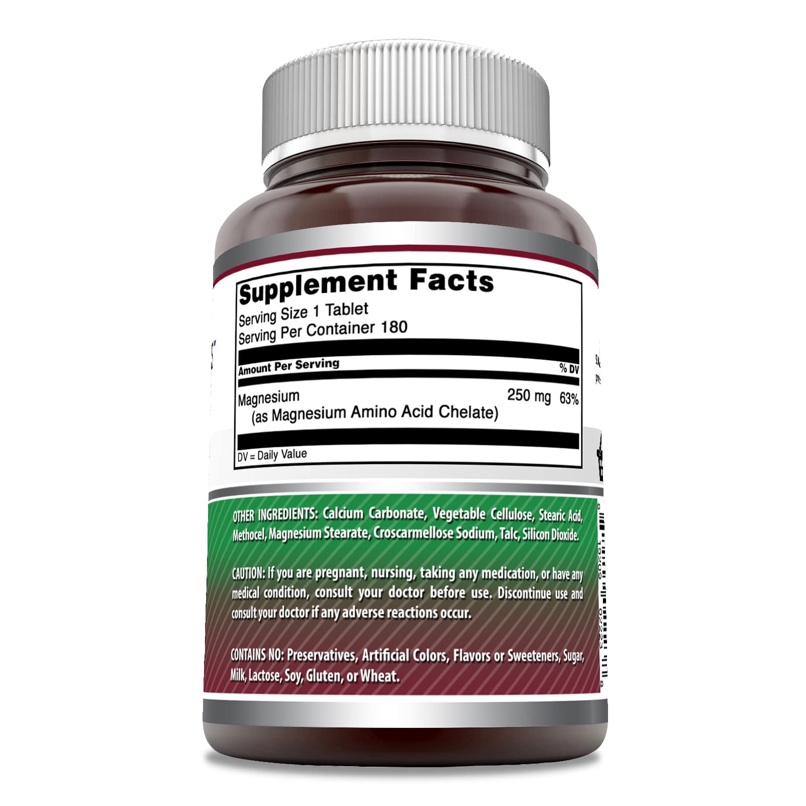 Amazing Nutrition Chelated Magnesium Supplement 250mg bottle with label