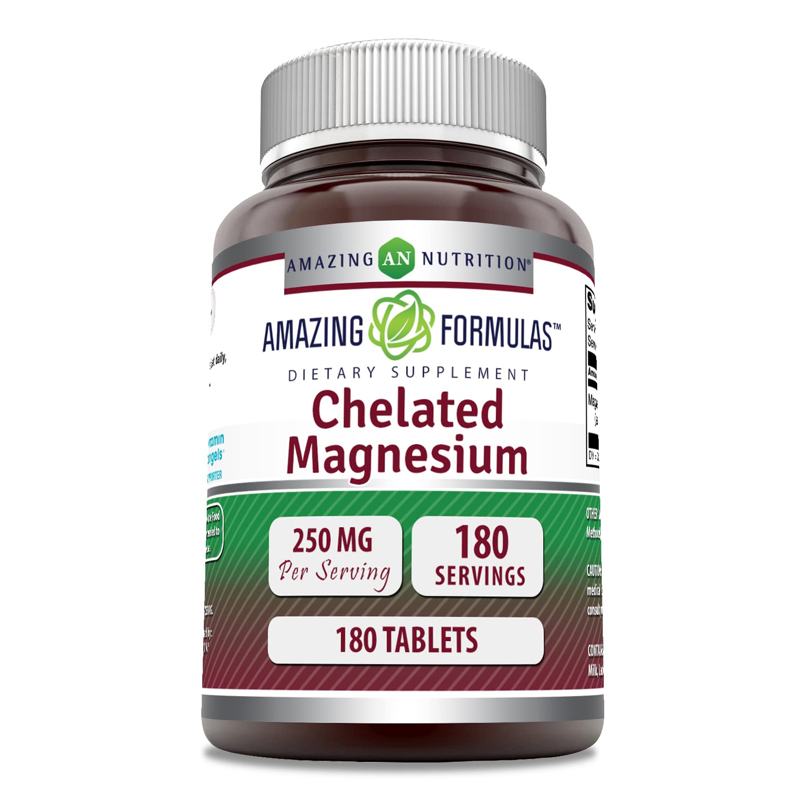 Amazing Nutrition Chelated Magnesium Supplement 250mg front view