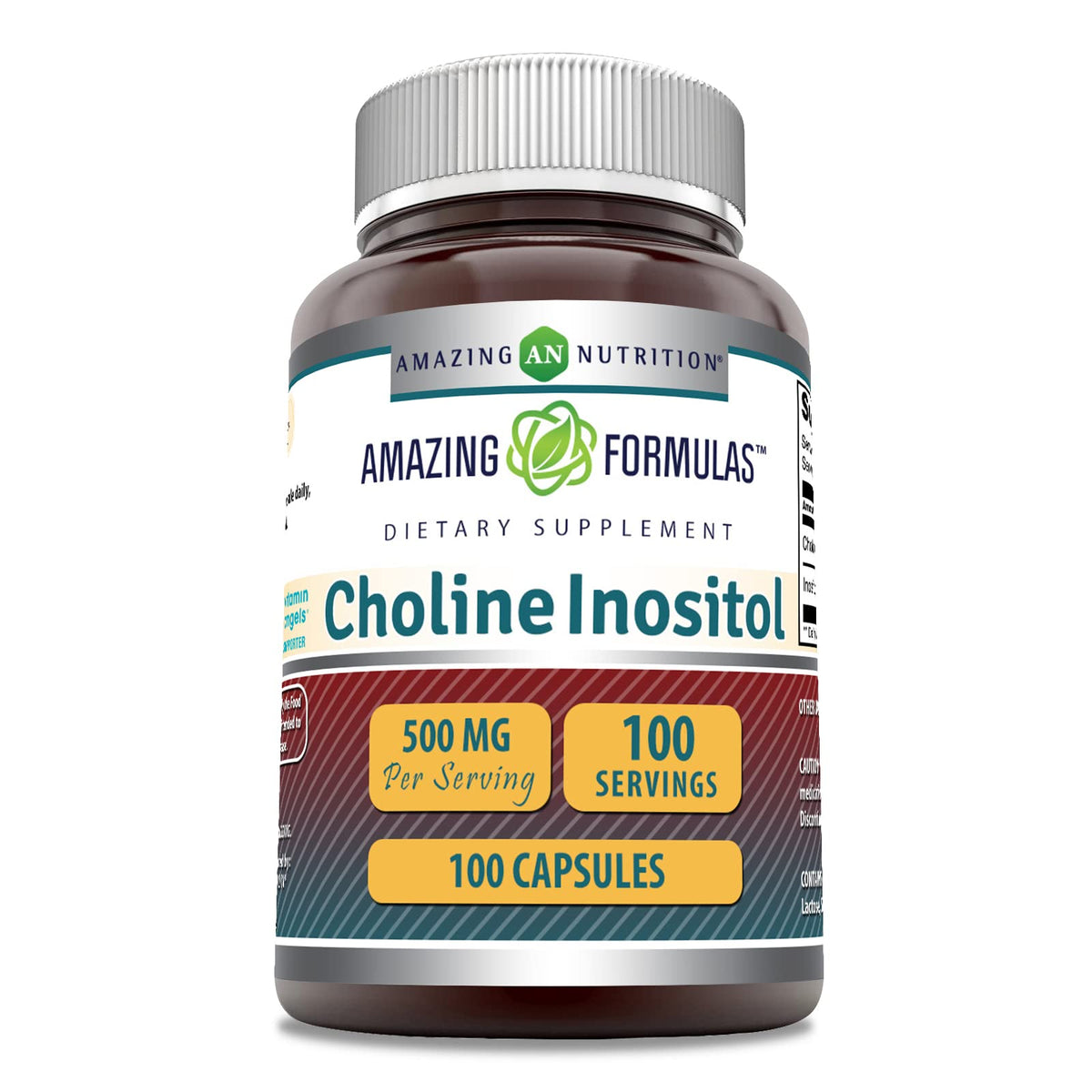 Amazing Nutrition Choline Bitartrate & Inositol 250mg Supplement bottle front view