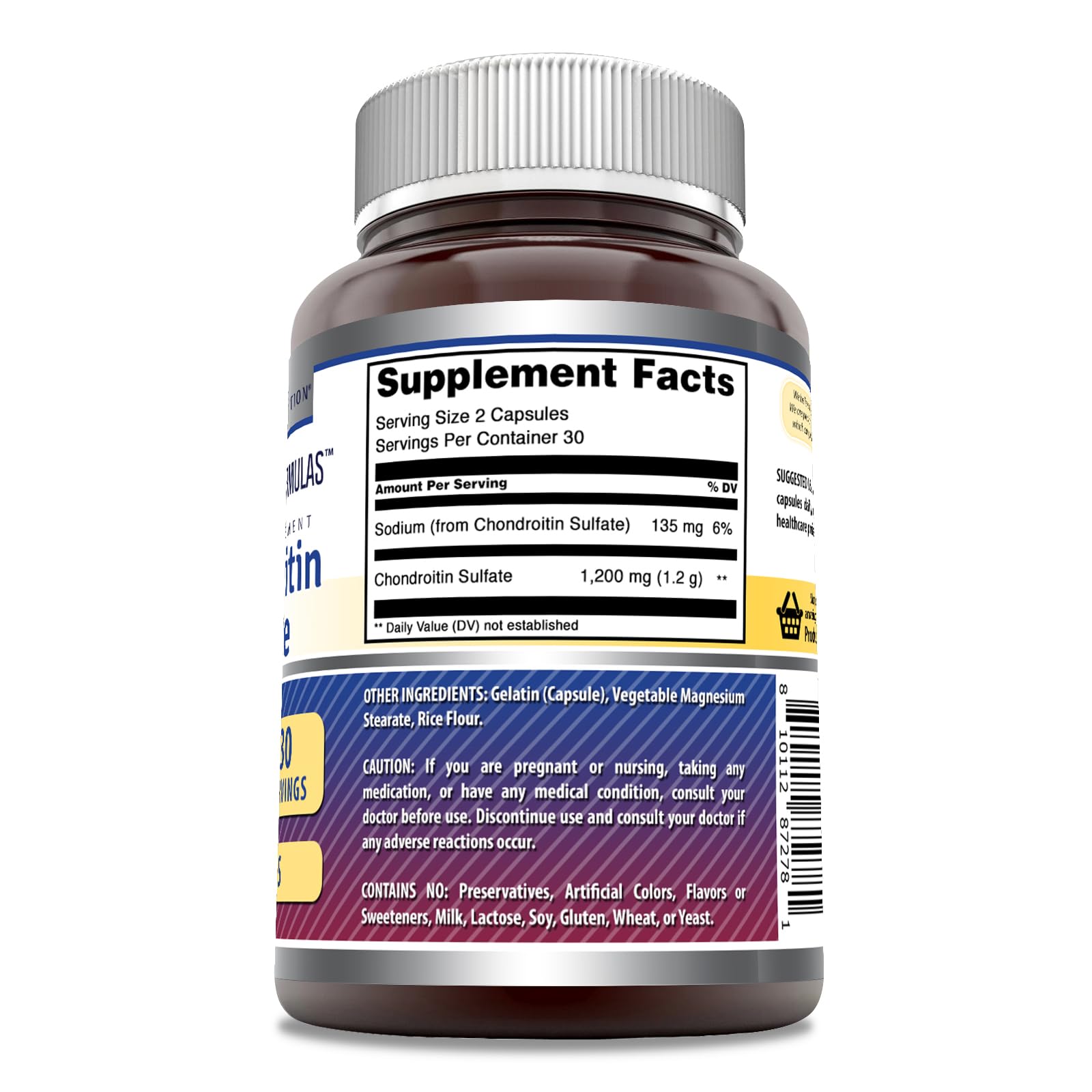 Amazing Nutrition Chondroitin Sulfate 1200mg supplement side view