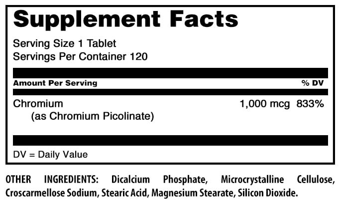 Amazing Nutrition Chromium Picolinate 1000 Mcg supplement capsules close-up