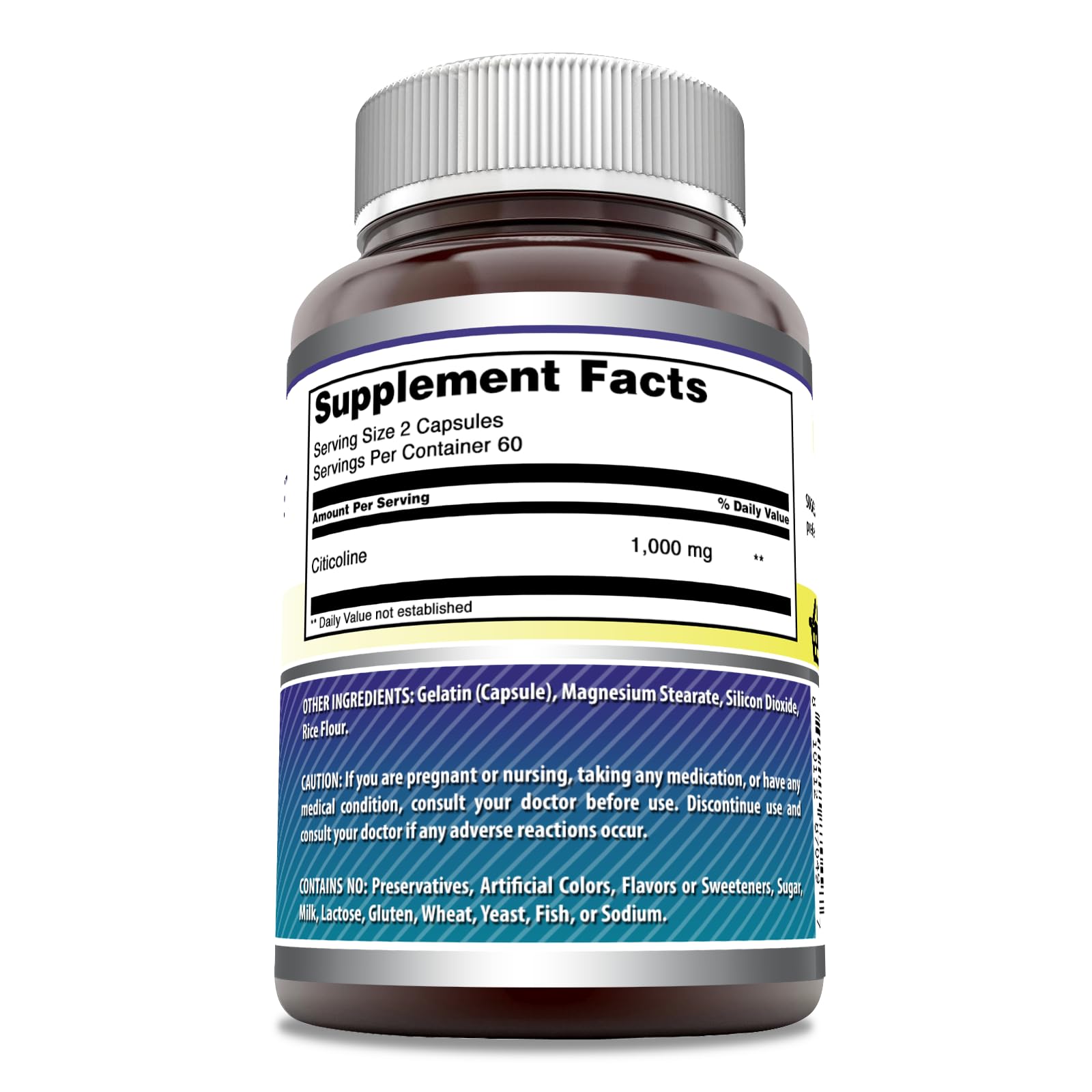 Amazing Nutrition Citicoline 1000 Mg supplement capsules close-up