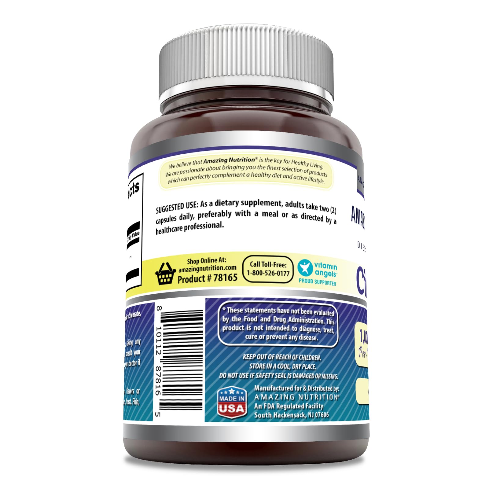 Amazing Nutrition Citicoline 1000 Mg Supplement packaging details