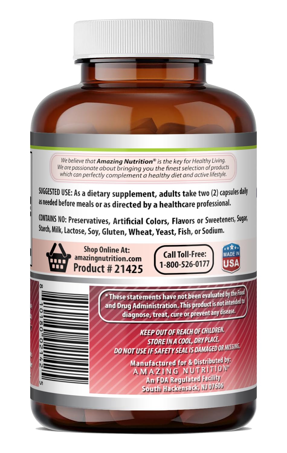 Amazing Nutrition Cranberry Extract Supplement 950mg side view