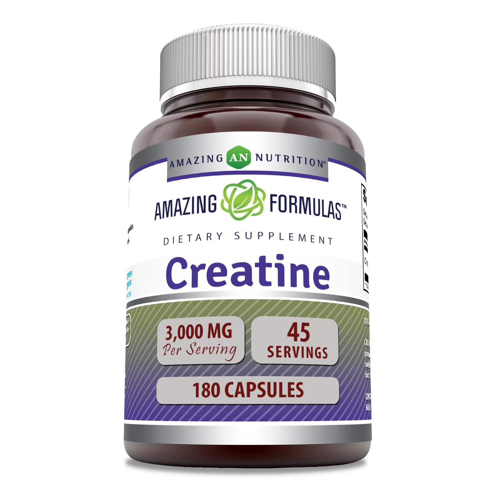 Amazing Nutrition Creatine Monohydrate 3000 mg capsules front view