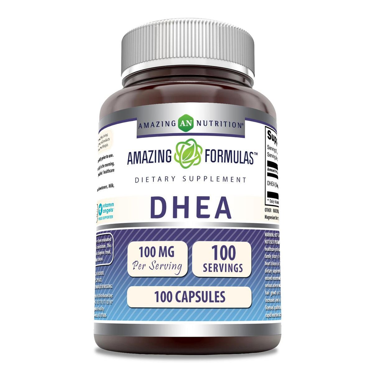 Amazing Nutrition DHEA 100mg Supplement bottle front view