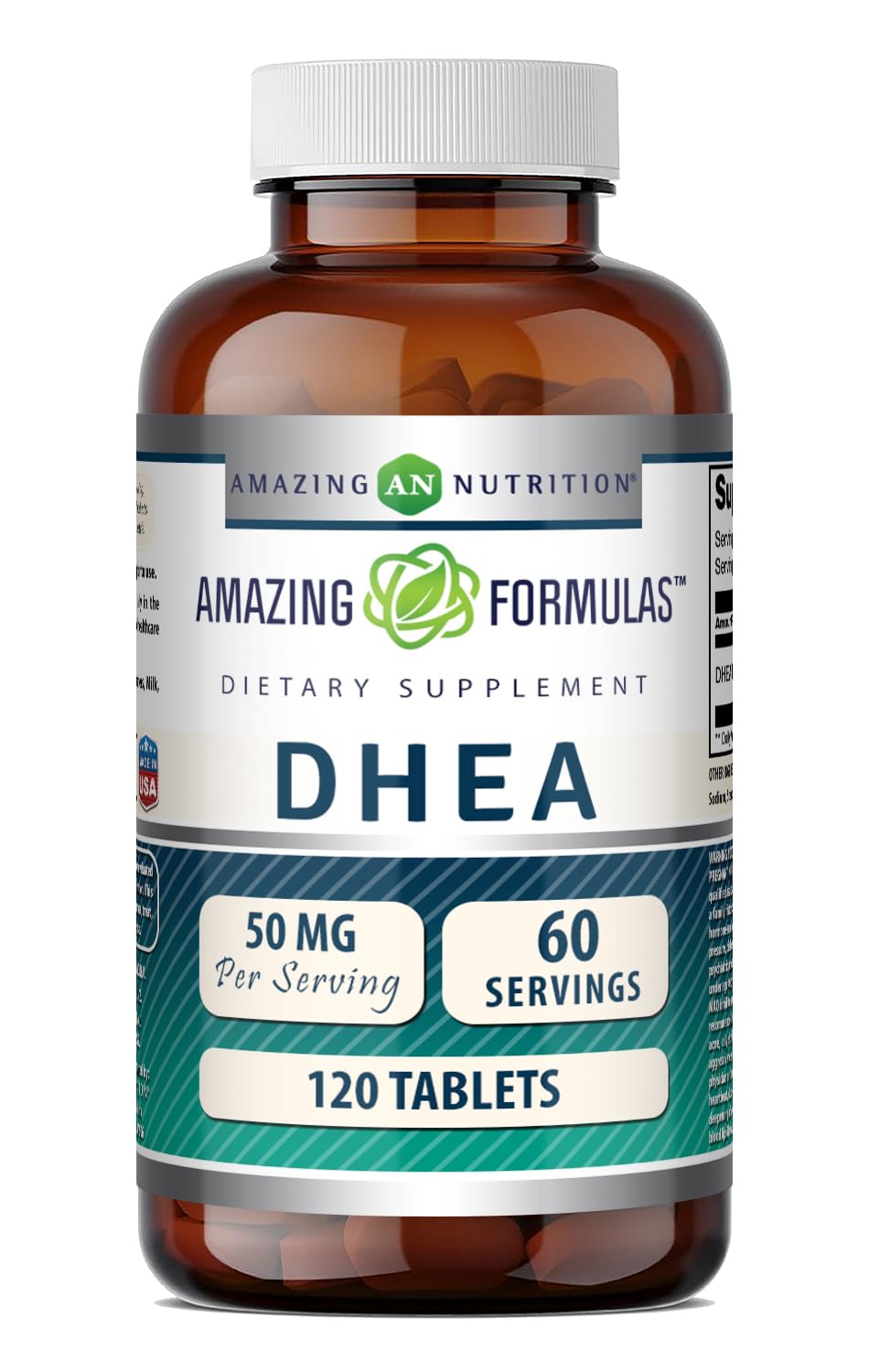 Amazing Nutrition DHEA 50 Mg Dietary Supplement bottle front view
