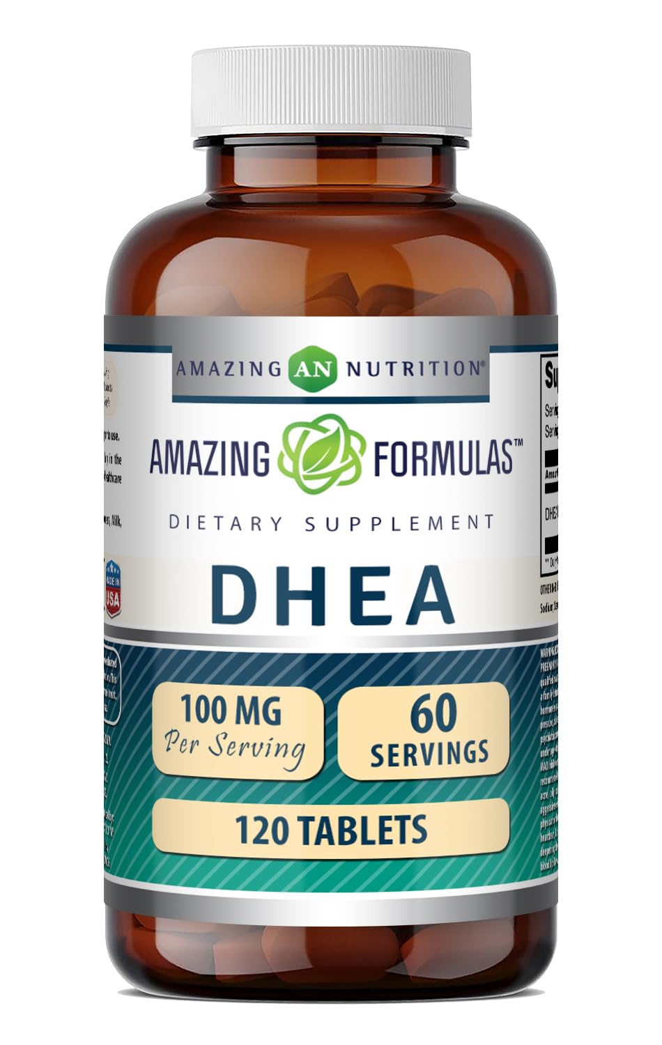 Amazing Nutrition DHEA Supplement 100 Mg front view