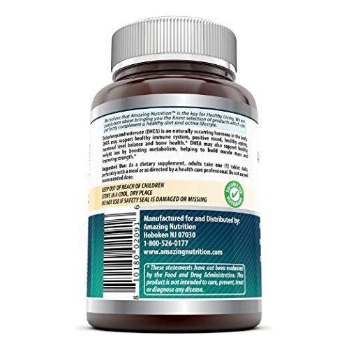 Amazing Nutrition DHEA supplement label details
