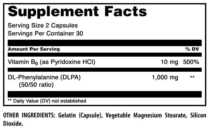 Amazing Nutrition DL-Phenylalanine supplement ingredients list