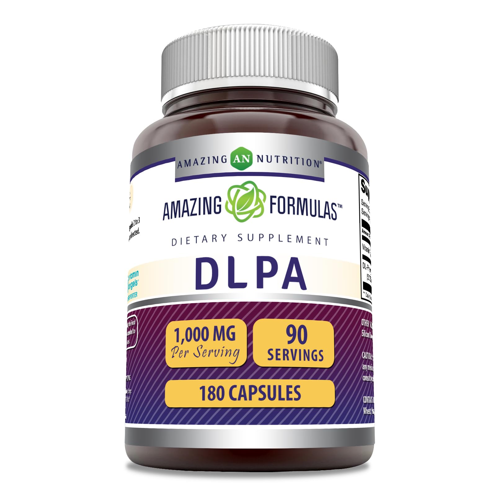Amazing Nutrition DLPA 1000 Mg Supplement bottle front view