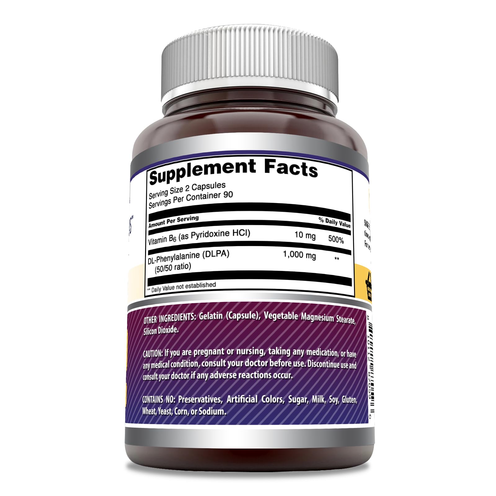 Amazing Nutrition DLPA 1000 Mg Supplement capsules close-up