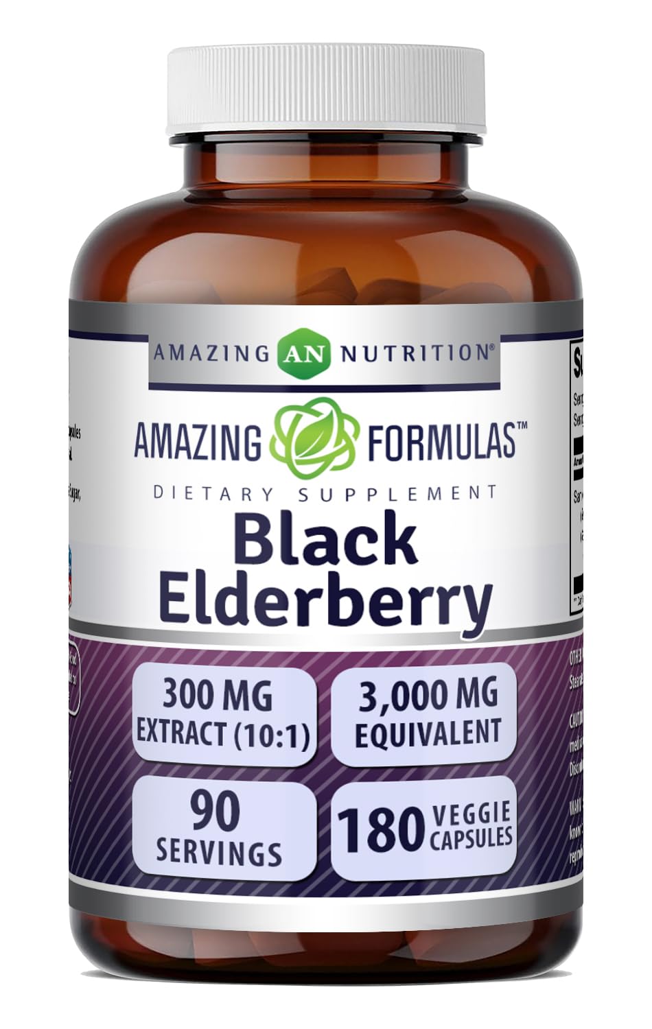 Amazing Nutrition Elderberry Supplement 300 mg front view