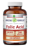 Amazing Nutrition Folic Acid 800 Mcg 240 Caps front view