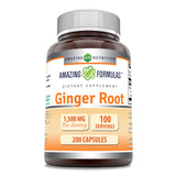 Amazing Nutrition Ginger Root Supplement 1500mg front view