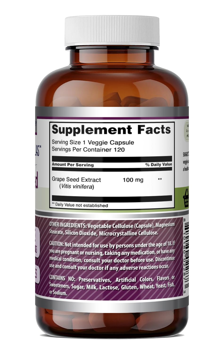 Amazing Nutrition Grape Seed Extract 100mg capsules with measuring spoon
