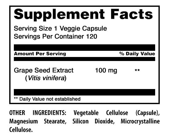 Amazing Nutrition Grape Seed Extract bottle side view