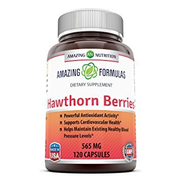 Amazing Nutrition Hawthorn Berries 565mg capsules bottle with label