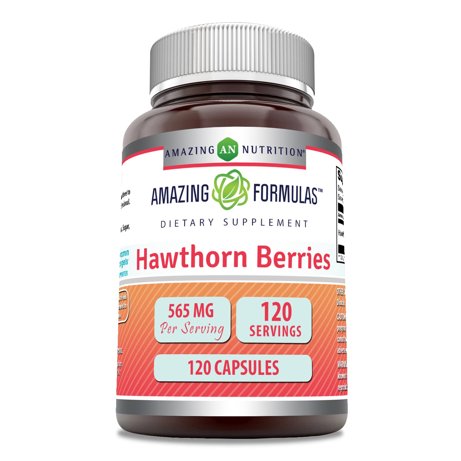 Amazing Nutrition Hawthorn Berries 565mg capsules front view