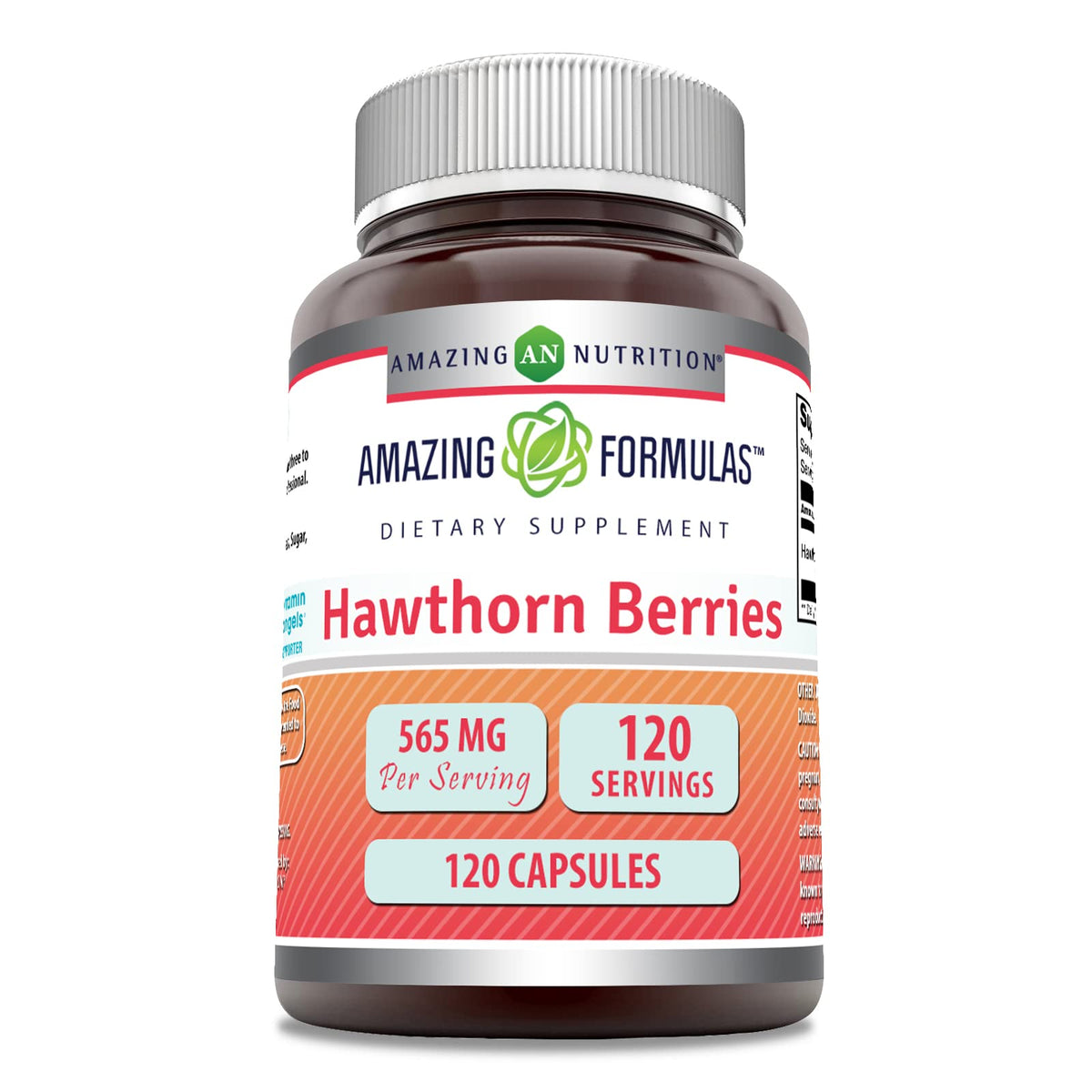 Amazing Nutrition Hawthorn Berries 565mg capsules front view