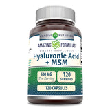 Amazing Nutrition Hyaluronic Acid & MSM 120 Capsules front view