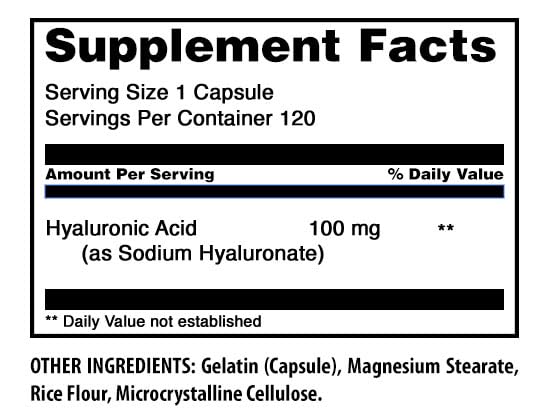 Amazing Nutrition Hyaluronic Acid Supplement bottle side view