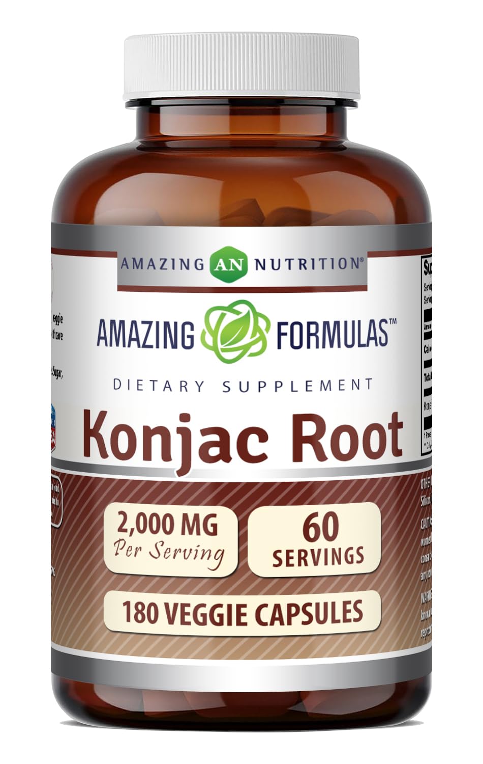 Amazing Nutrition Konjac Root Supplement 2000mg bottle front view