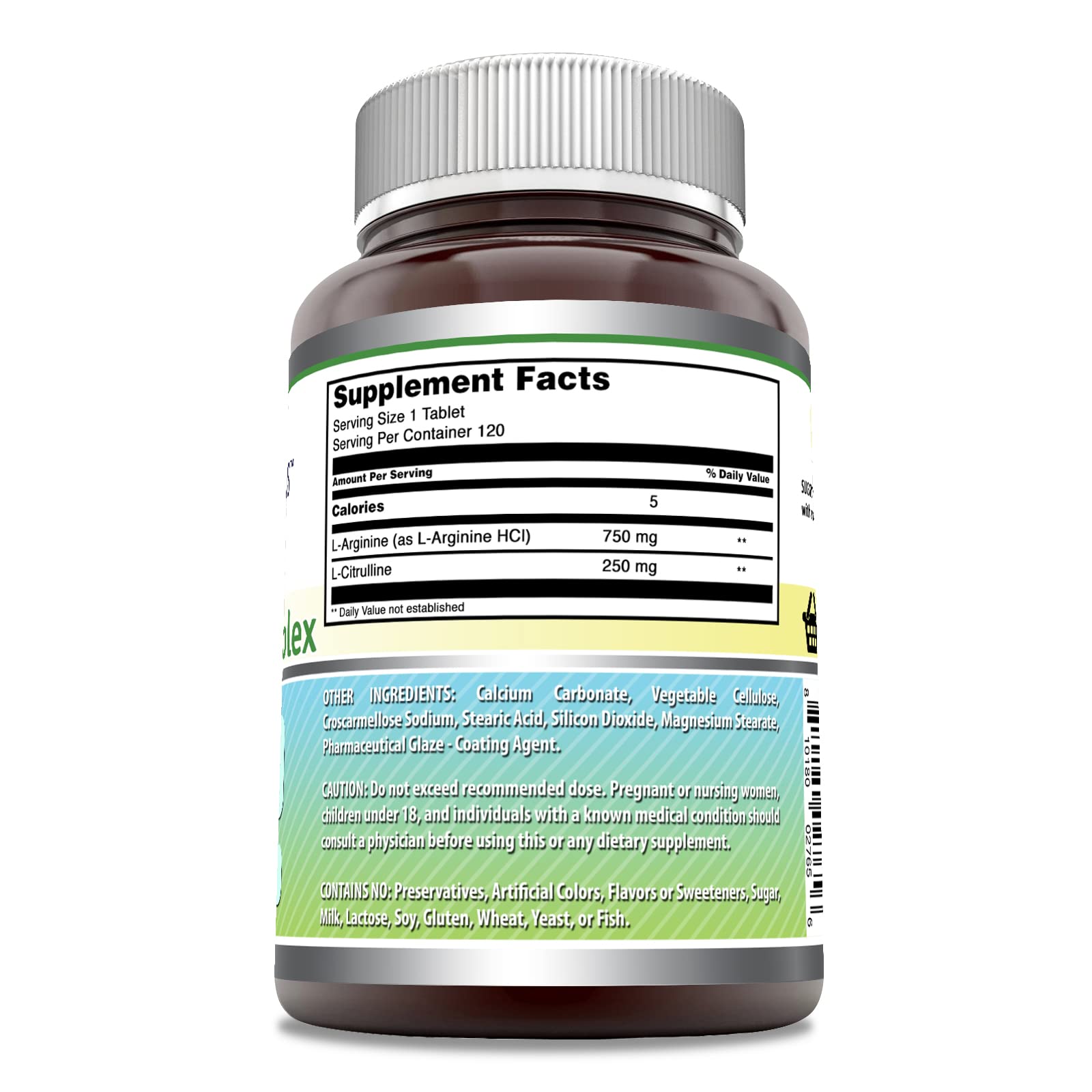 Amazing Nutrition L-Arginine L-Citrulline Complex 1000mg bottle with label