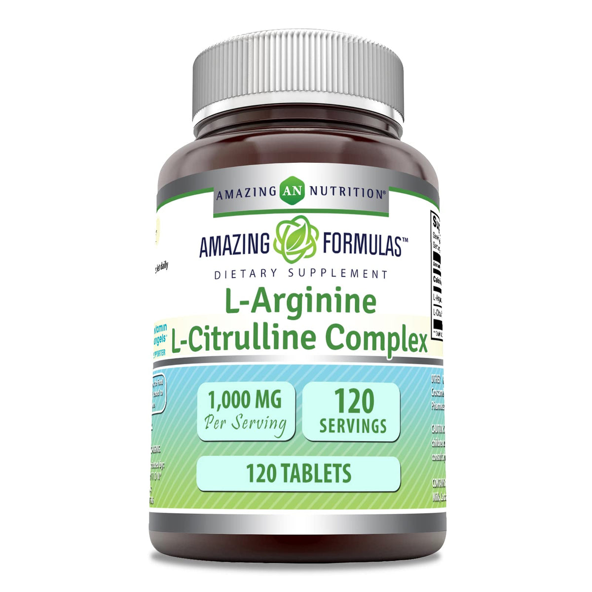 Amazing Nutrition L-Arginine L-Citrulline Complex 1000mg front view