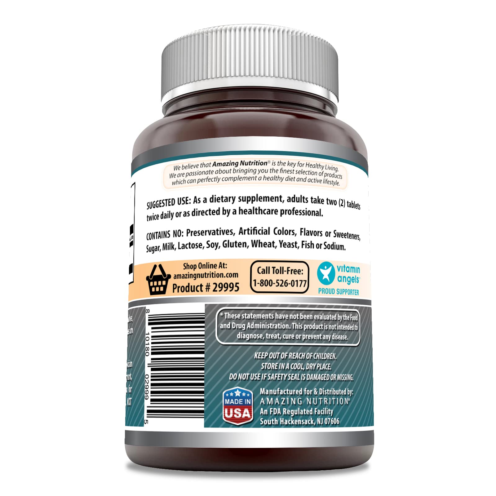 Amazing Nutrition L Citrulline 2000mg 120 Tablets side view