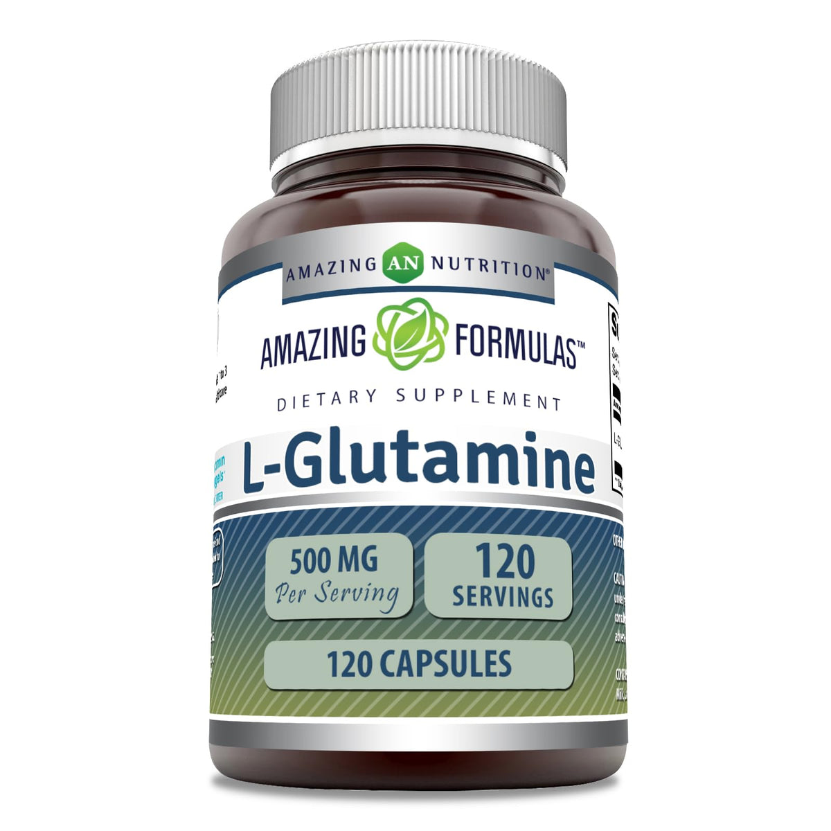 Amazing Nutrition L-Glutamine 500mg supplement bottle front view