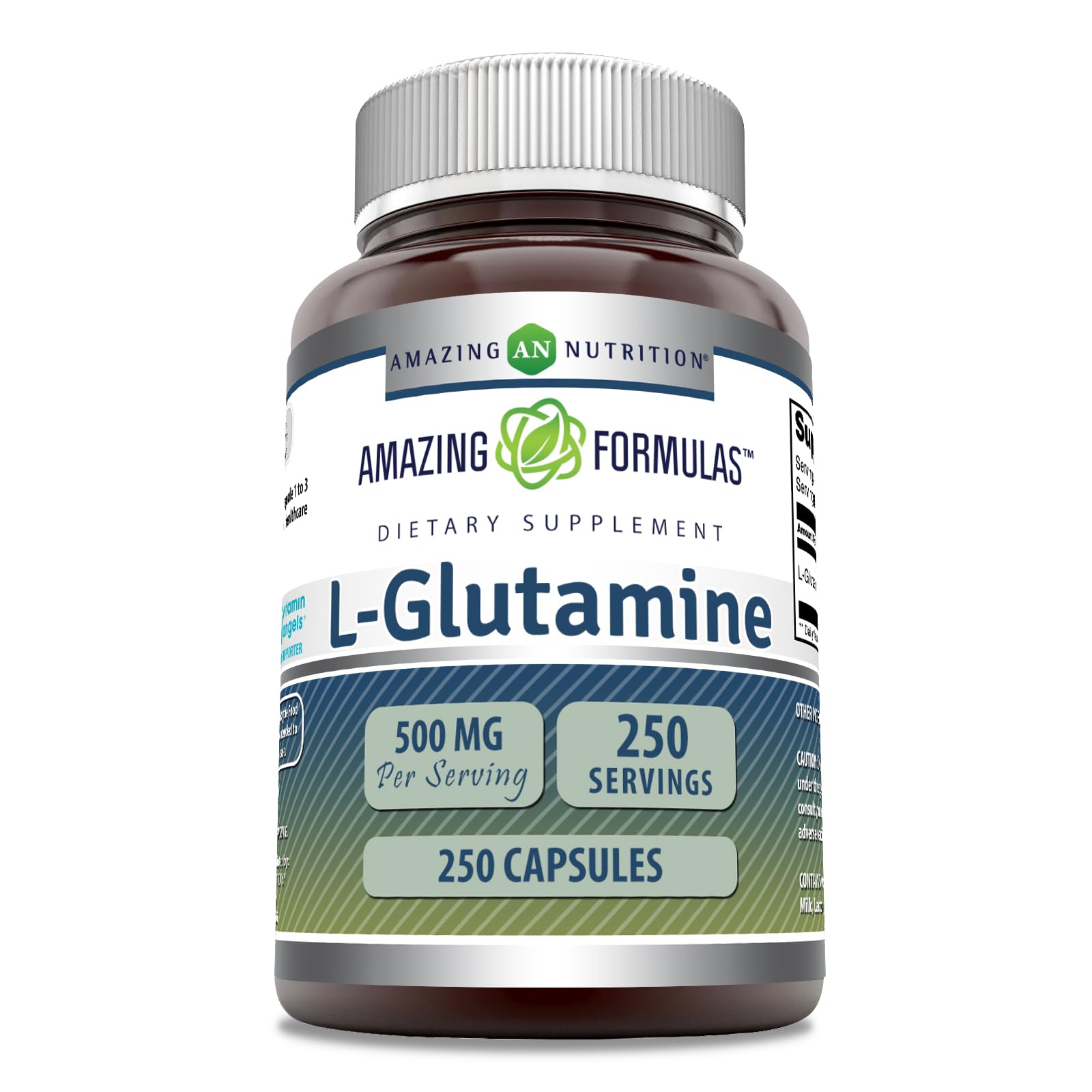 Amazing Nutrition L-Glutamine 500mg supplement bottle front view
