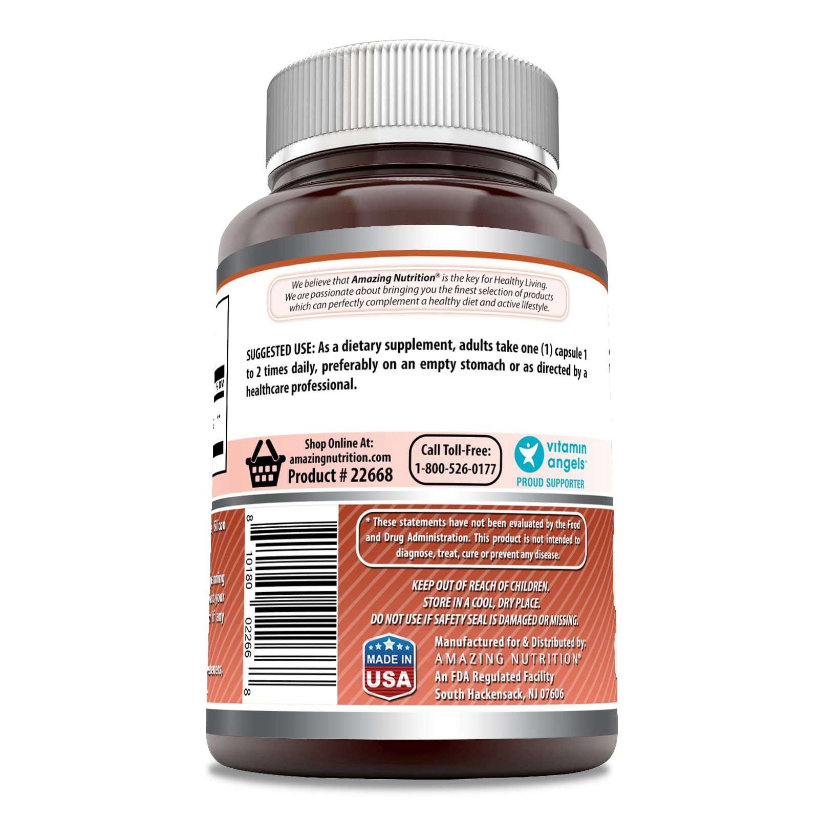Amazing Nutrition L-Lysine capsule showing size and colour