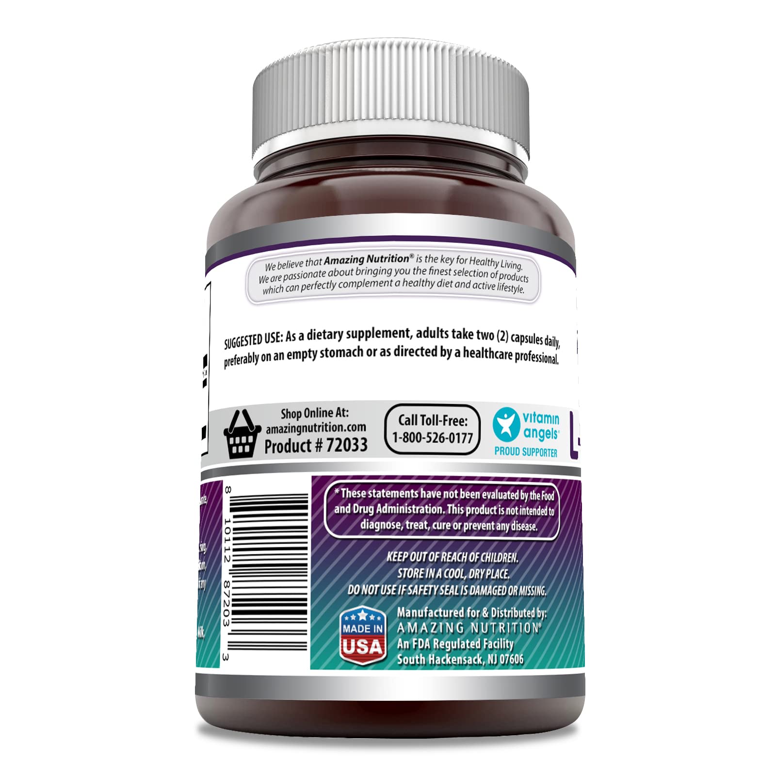 Amazing Nutrition L-Methionine 1000 Mg Supplement capsules close-up