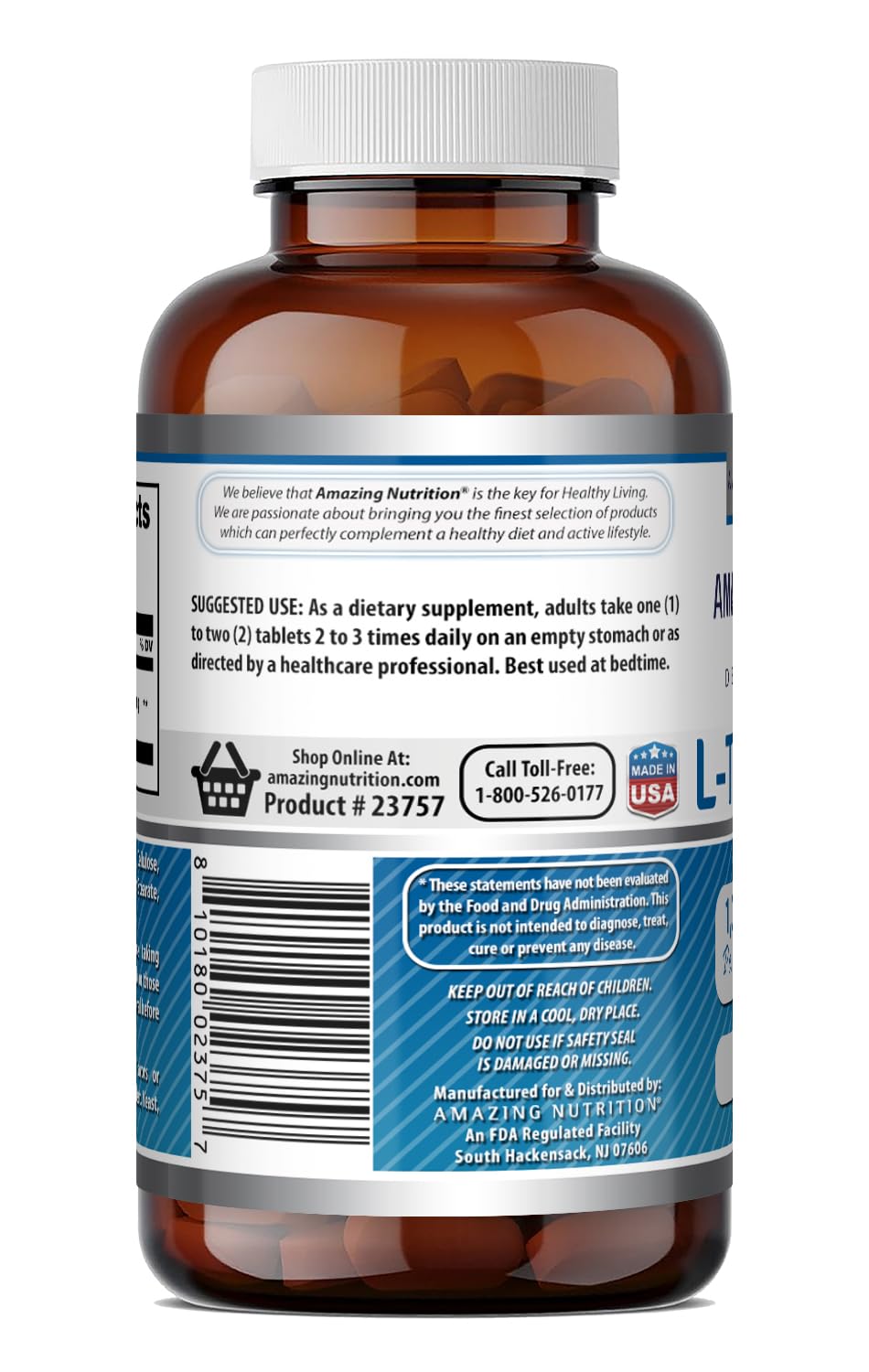 Amazing Nutrition L-Tryptophan 1000mg 60 Tablets close-up of tablet
